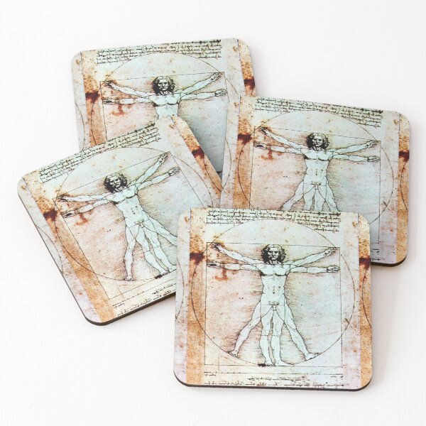 Item preview, VITRUVIAN MAN Leonardo Da Vinci Handwriting Antique Parchment designed and sold by BulganLumini.