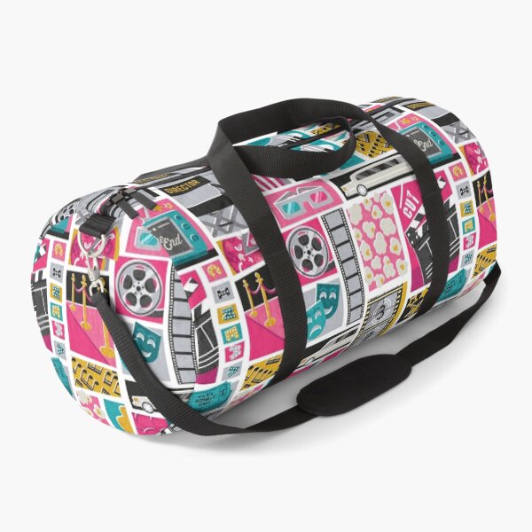 Item preview, Movie night // white background yellow pink and teal film and cinema motifs designed and sold by SelmaCardoso.