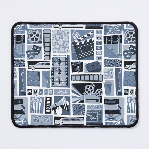 Item preview, Movie night // white background monochromatic cyanotype film and cinema motifs designed and sold by SelmaCardoso.