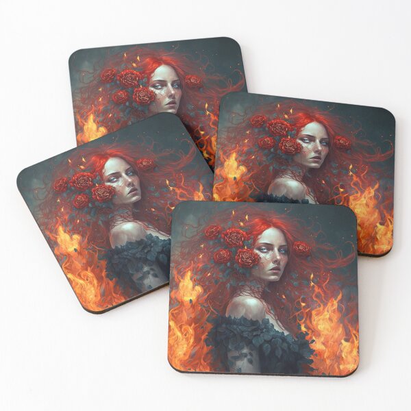 Item preview, Beautiful red hair woman of fire designed and sold by ladarkepoque.