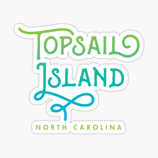 Item preview, Topsail Island North Carolina Typographic Ocean Wave Design designed and sold by Futurebeachbum.