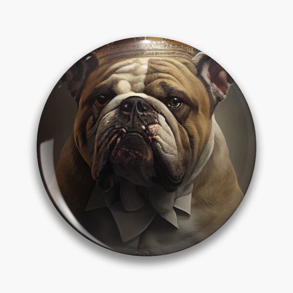 Item preview, Funny Cute Bulldog Portrait with Collar Digital Painting designed and sold by CodeAndColors.