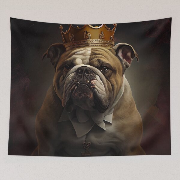 Item preview, Funny Cute Bulldog Portrait with Collar Digital Painting designed and sold by CodeAndColors.