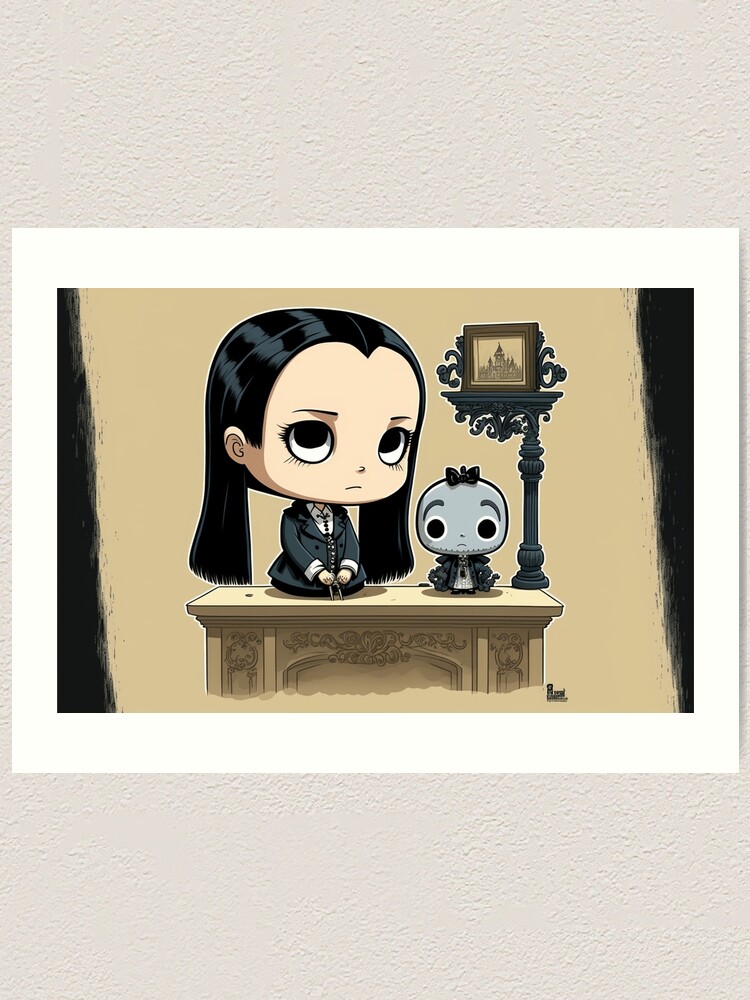 Wednesday Addams Chibi Art Print For Sale By Mctiime Redbubble