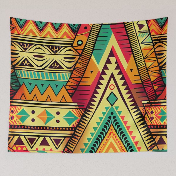 Item preview, Vintage Tribal Colorful Pattern Digital Painting designed and sold by CodeAndColors.