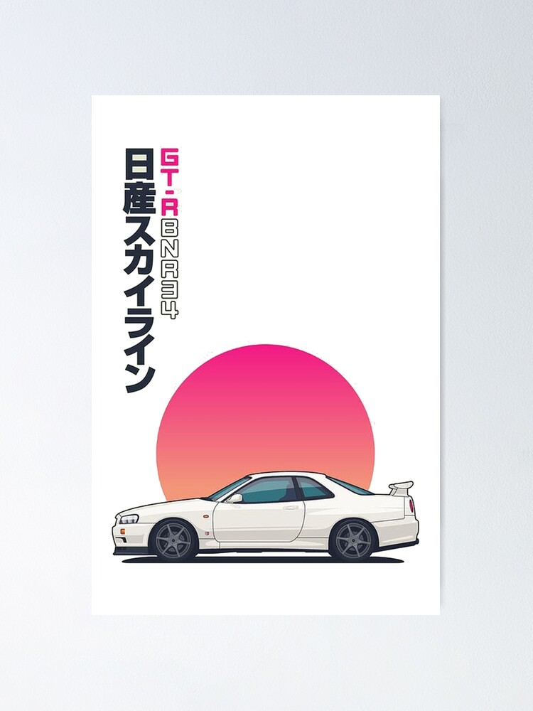 Nissan skyline r34 gtr Poster for Sale by MagicWand9900