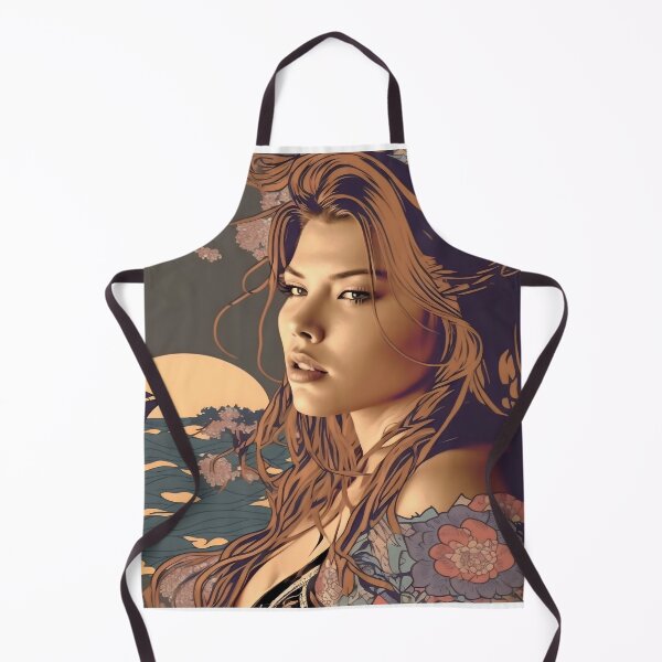 Item preview, Ukiyo Ilustration Japanese Woman by the Sea designed and sold by Animal-ink.
