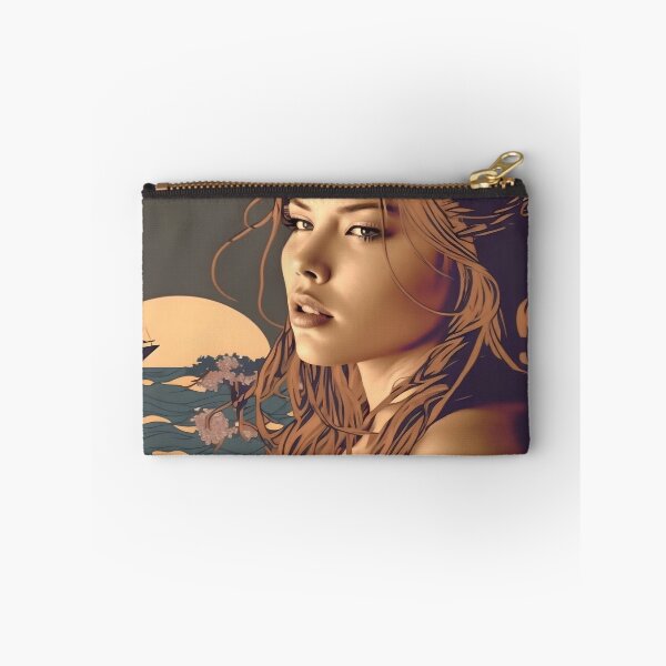 Item preview, Ukiyo Ilustration Japanese Woman by the Sea designed and sold by Animal-ink.