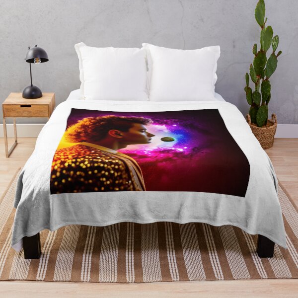 Item preview, hyper detailed close-up portrait of male mythical creature covered in rococo flower key sage very dramatic vibrant color lighting designed and sold by Design Repo.