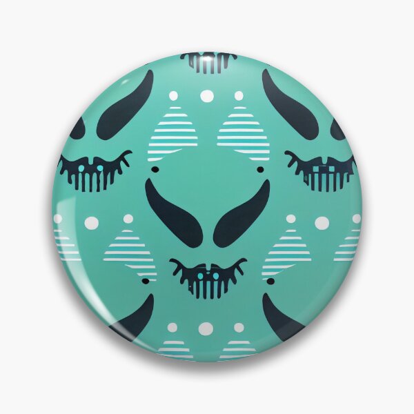 Item preview, Spooky Colorful Alien Head Pattern Print Digital Painting designed and sold by CodeAndColors.