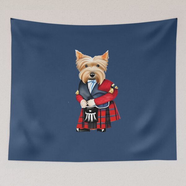 Item preview, Watercolor Scottish terrier wearing a kilt, funny scottish terrier, scottie art designed and sold by Artsareus.