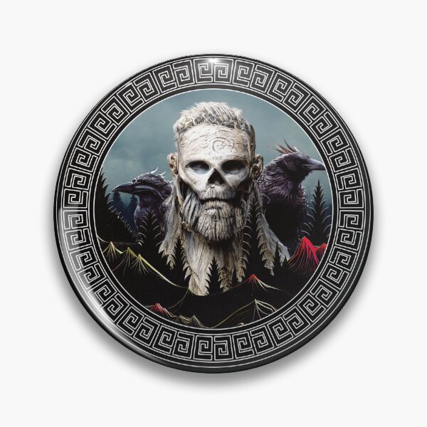 Item preview, Viking skelet warrior with Odin's raven designed and sold by Animal-ink.