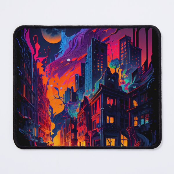 Item preview, Bright Colorful City Lane Drawing at Sunset Digital Painting designed and sold by CodeAndColors.