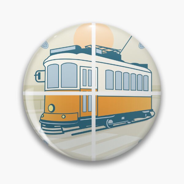 Item preview, Lisbon azulejo with historic tram designed and sold by mkatharos.