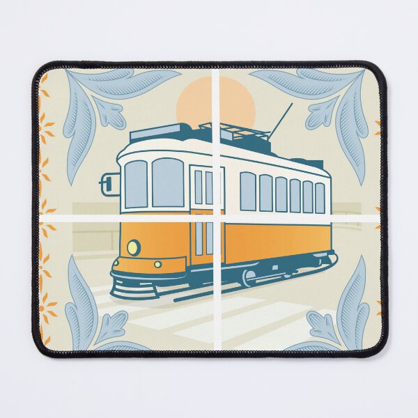Item preview, Lisbon azulejo with historic tram designed and sold by mkatharos.