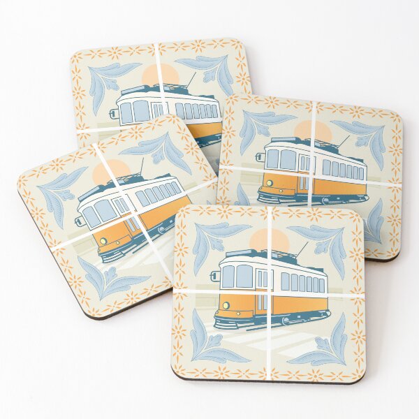 Item preview, Lisbon azulejo with historic tram designed and sold by mkatharos.