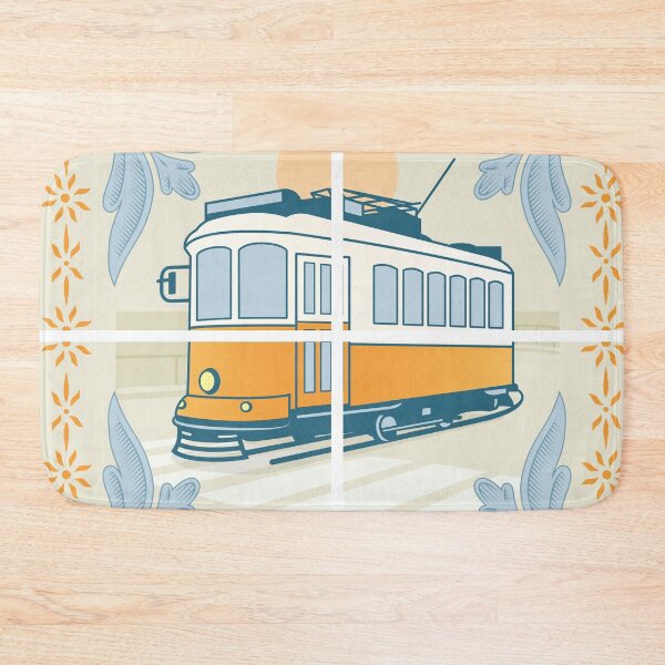 Item preview, Lisbon azulejo with historic tram designed and sold by mkatharos.