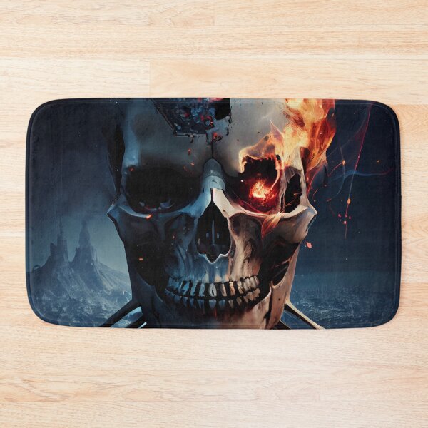 Item preview, Corrupted Skull on Fire Digital Painting designed and sold by CodeAndColors.