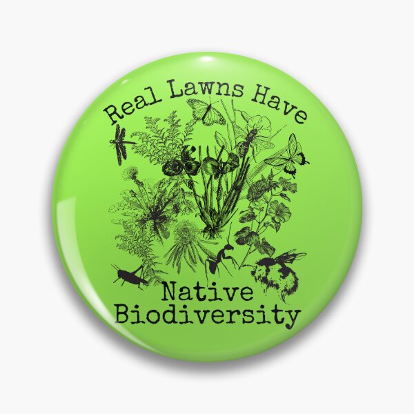 Item preview, Real Lawns Have Native Biodiversity Line Drawing Design designed and sold by EarthArtDesigns.