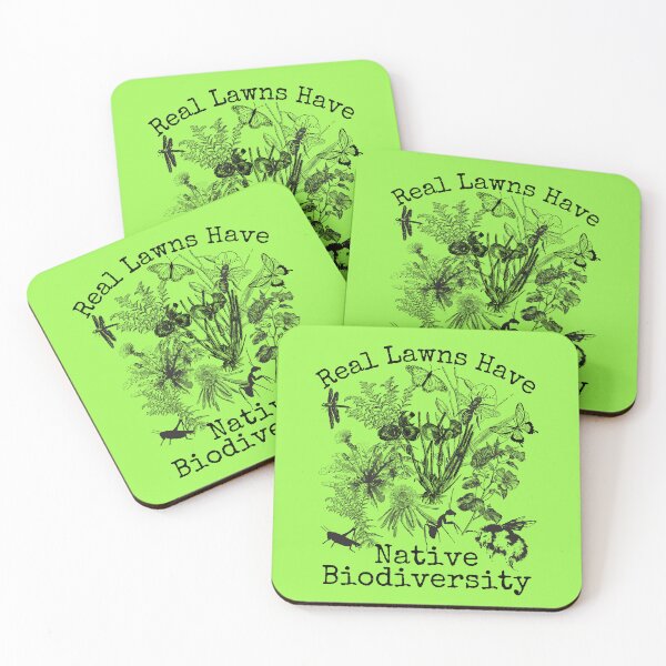 Item preview, Real Lawns Have Native Biodiversity Line Drawing Design designed and sold by EarthArtDesigns.