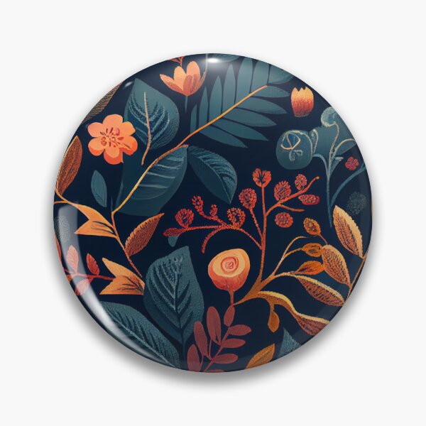 Artikelvorschau, Modern Flat Winter Flora Pattern on Black Digital Painting entworfen und verkauft von CodeAndColors.