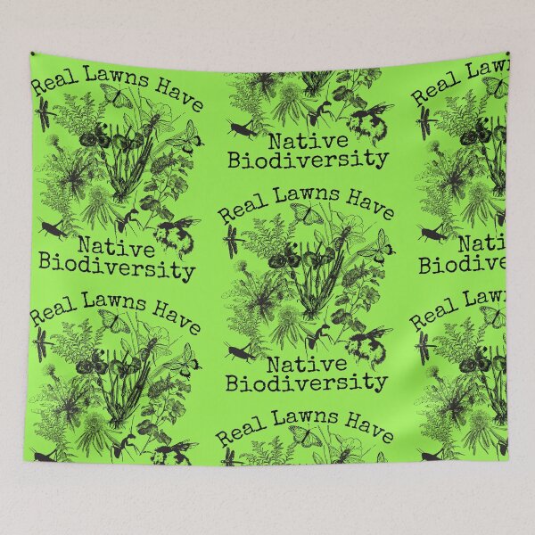 Item preview, Real Lawns Have Native Biodiversity Line Drawing Design designed and sold by EarthArtDesigns.