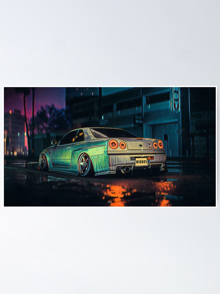 Thumbnail 1 of 3, Poster, Nissan Skyline R34 GT-R #13 designed and sold by HEISENBERG12021.