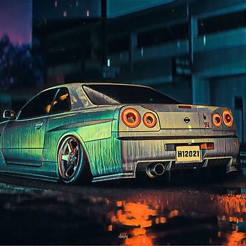 Artwork thumbnail, Nissan Skyline R34 GT-R #13 by ^ H12021 ^