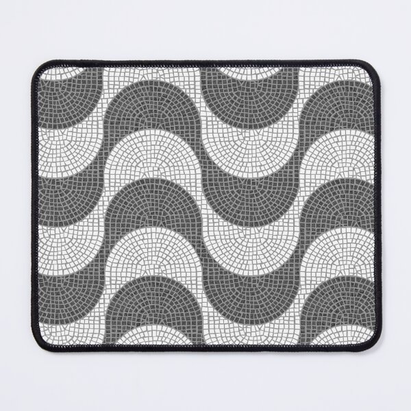 Item preview, Lisbon Rossio Portuguese cobblestone (Calçada Portuguesa) inspiration II // horizontal waves white and grey designed and sold by SelmaCardoso.