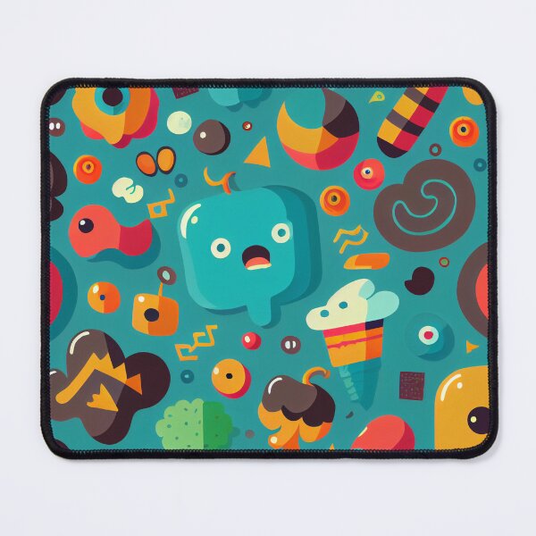 Item preview, Colorful Funny Kawaii Pattern Digital Painting designed and sold by CodeAndColors.