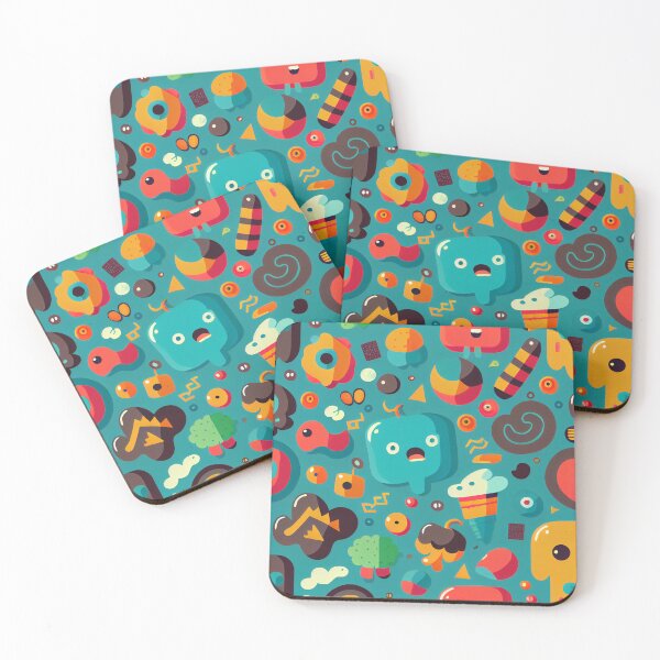 Item preview, Colorful Funny Kawaii Pattern Digital Painting designed and sold by CodeAndColors.