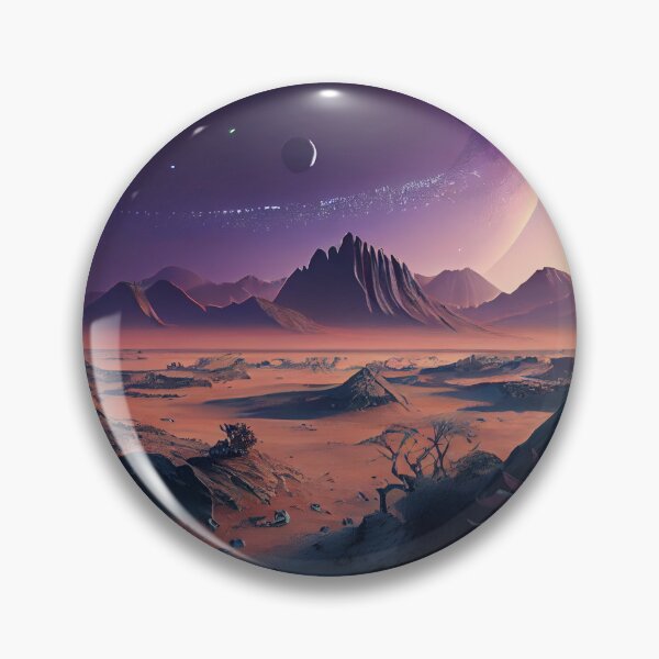 Artikelvorschau, Vast Desert with Distant Stars and Planets Digital Painting entworfen und verkauft von CodeAndColors.