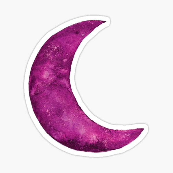 “Watercolor Textured Crescent Moon” Sticker for Sale by thegreenartist