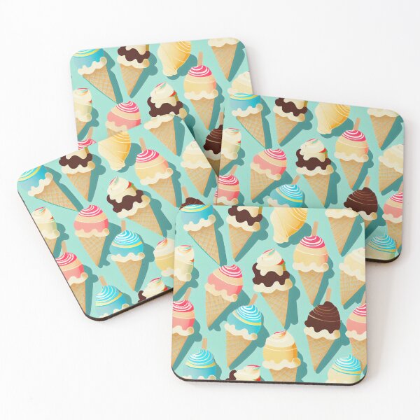 Item preview, Fun Pastel Ice Cream Pattern Digital Painting designed and sold by CodeAndColors.