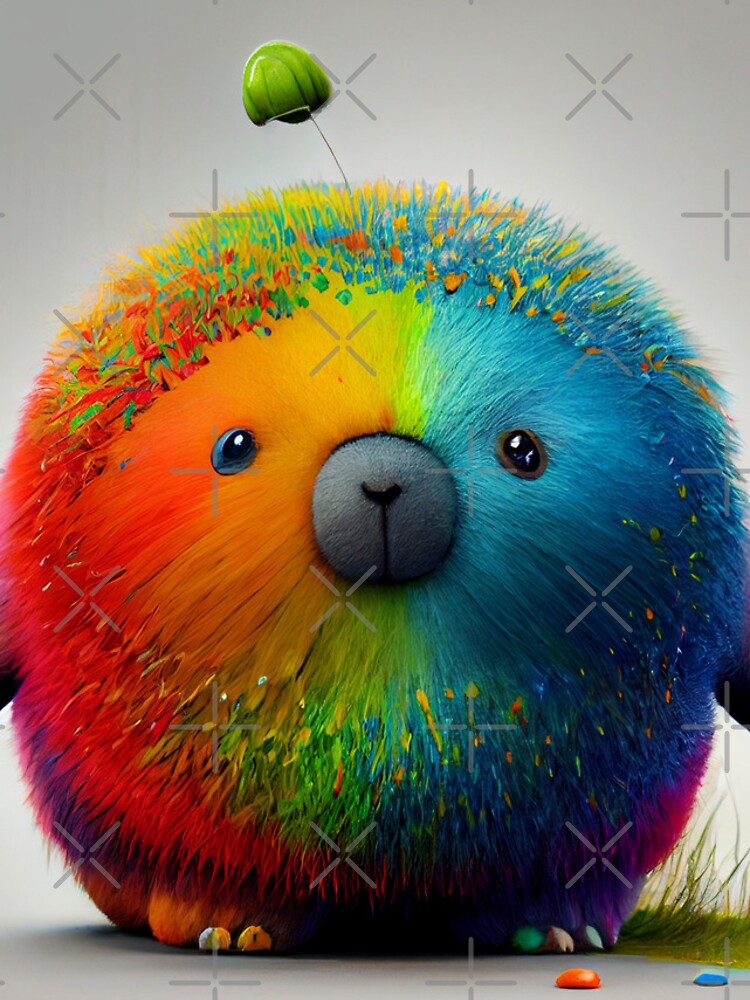 Imagen 4 de 4, Funda de iPhone con la obra Funny Fat Rainbow Rabbit Like Creature Digital Painting, diseñada y vendida por CodeAndColors.
