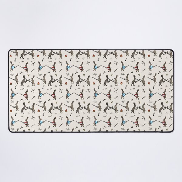 Medieval Marginalia Bunnies: Pattern Desk Mat