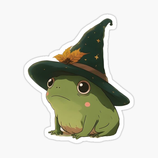 Cute little witchy frog Sticker