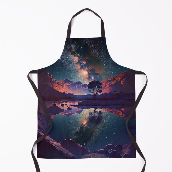 Item preview, Amazing Space Galaxy Landscape Over Lake Digital Painting designed and sold by CodeAndColors.
