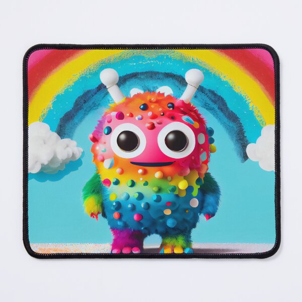 Artikelvorschau, Fun Cute Trippy Monster with Rainbow Digital Painting entworfen und verkauft von CodeAndColors.