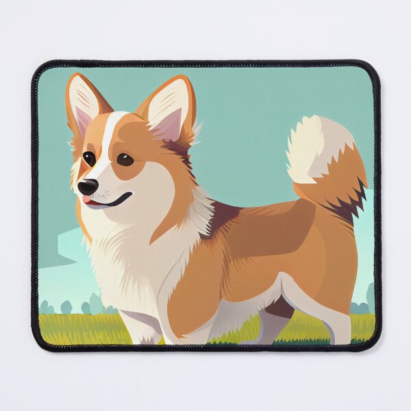 Item preview, Cute Happy Corgi Outside Playing Digital Painting designed and sold by CodeAndColors.