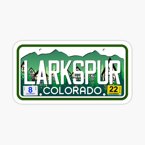 Aperçu de l'œuvre Plaque d'immatriculation du Colorado - LARKSPUR créée et vendue par RonTo.