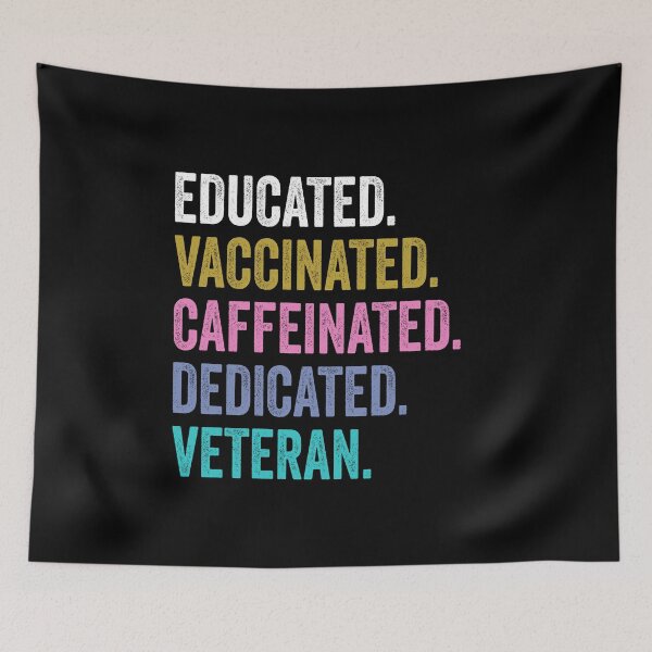 Item preview, veteran Shirt, Educated Dedicated Vaccinated veteran designed and sold by Dogs Geeky⭐⭐⭐⭐⭐.