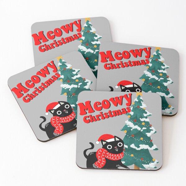 Item preview, Funny Black Cat Pushing Christmas Tree designed and sold by seritik.
