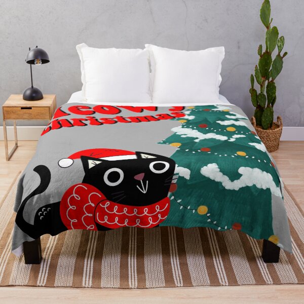 Item preview, Funny Black Cat Pushing Christmas Tree designed and sold by seritik.
