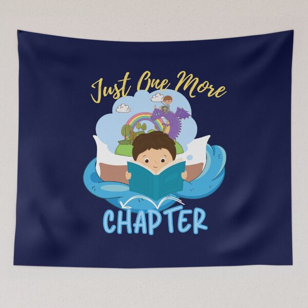 Item preview, Just One More Chapter Boy Reading (blue) designed and sold by Novelty-Shirts.
