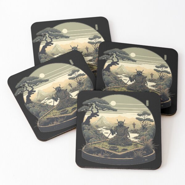 Item preview, Japanese Ukiyo-E Inspired Samurai Alien Zen Garden Artwork designed and sold by Jozzabazza.