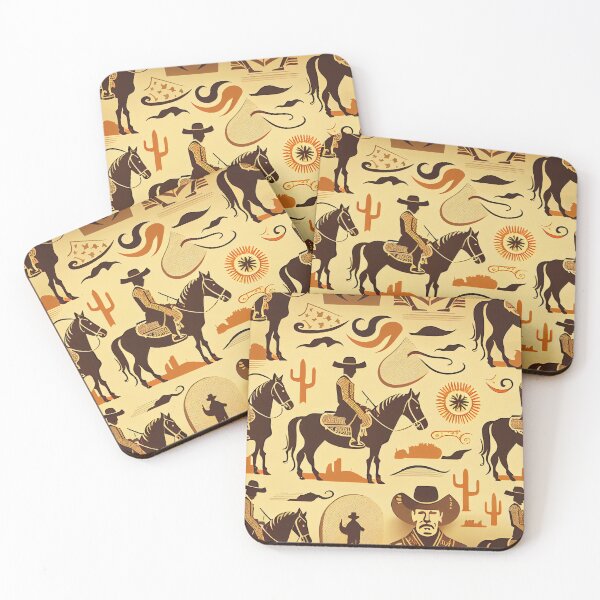 Item preview, Vintage Western Cowboy Pattern Digital Painting designed and sold by CodeAndColors.