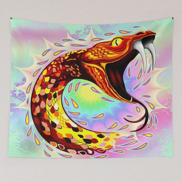 Item preview, Snake Attack Psychedelic Surreal Art designed and sold by BluedarkArt.