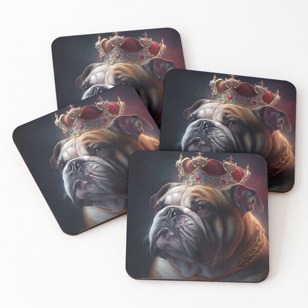 Item preview, Funny Majestic King Bulldog Portrait Digital Painting designed and sold by CodeAndColors.