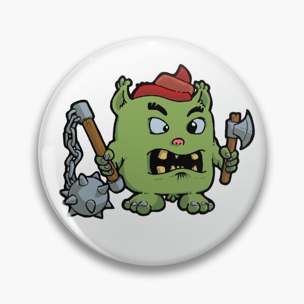 Item preview, Little green monster with a mace designed and sold by Guillaume Desbiolles.